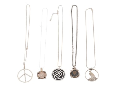 VINTAGE STERLING SILVER PENDANT NECKLACES