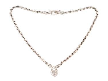 STERLING SILVER JEWELRY NECKLACE W HEART PENDANT