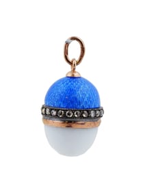 RUSSIAN GOLD ENAMEL DIAMOND EASTER EGG PENDANT