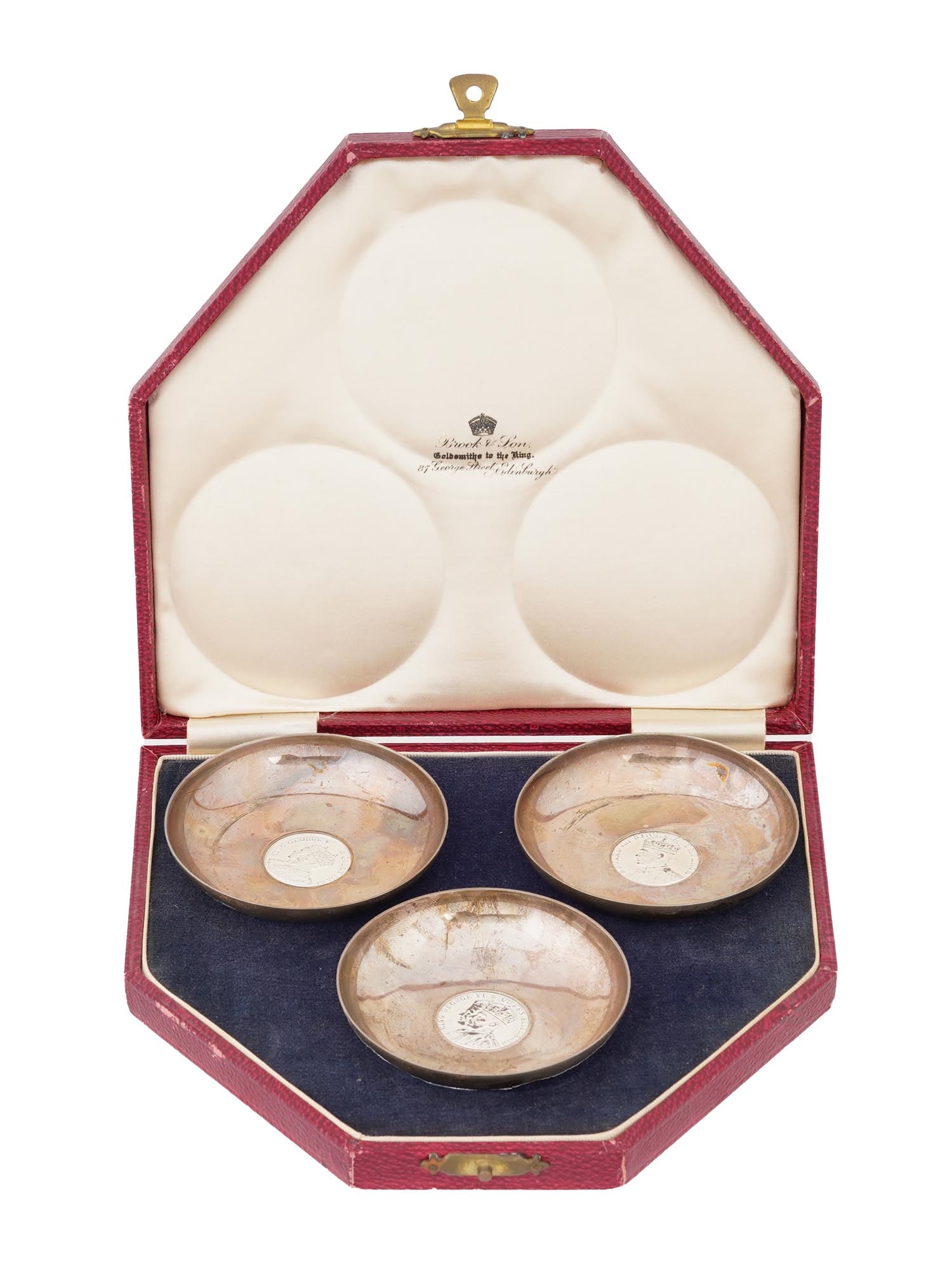 ENGLISH SILVER BOWLS WITH COMMEMORATIVE COINS (1 of 9)