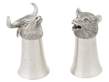 VTG ITALIAN GUCCI SILVER PLATED APERITIF STIRRUP CUPS