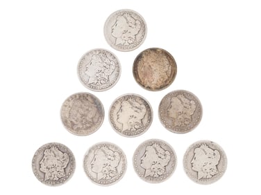 ANTIQUE AMERICAN SILVER MORGAN DOLLAR COINS
