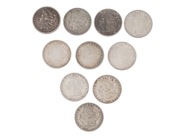 ANTIQUE AMERICAN SILVER MORGAN DOLLAR COINS