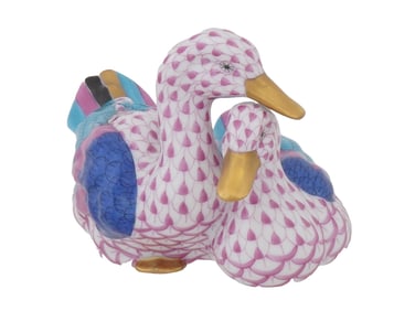 HEREND HVNGARY DUCKS HAND PAINTED PORCELAIN FIGURINE