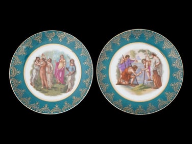 ANTIQUE VICTORIA AUSTRIA PORCELAIN CABINET PLATES