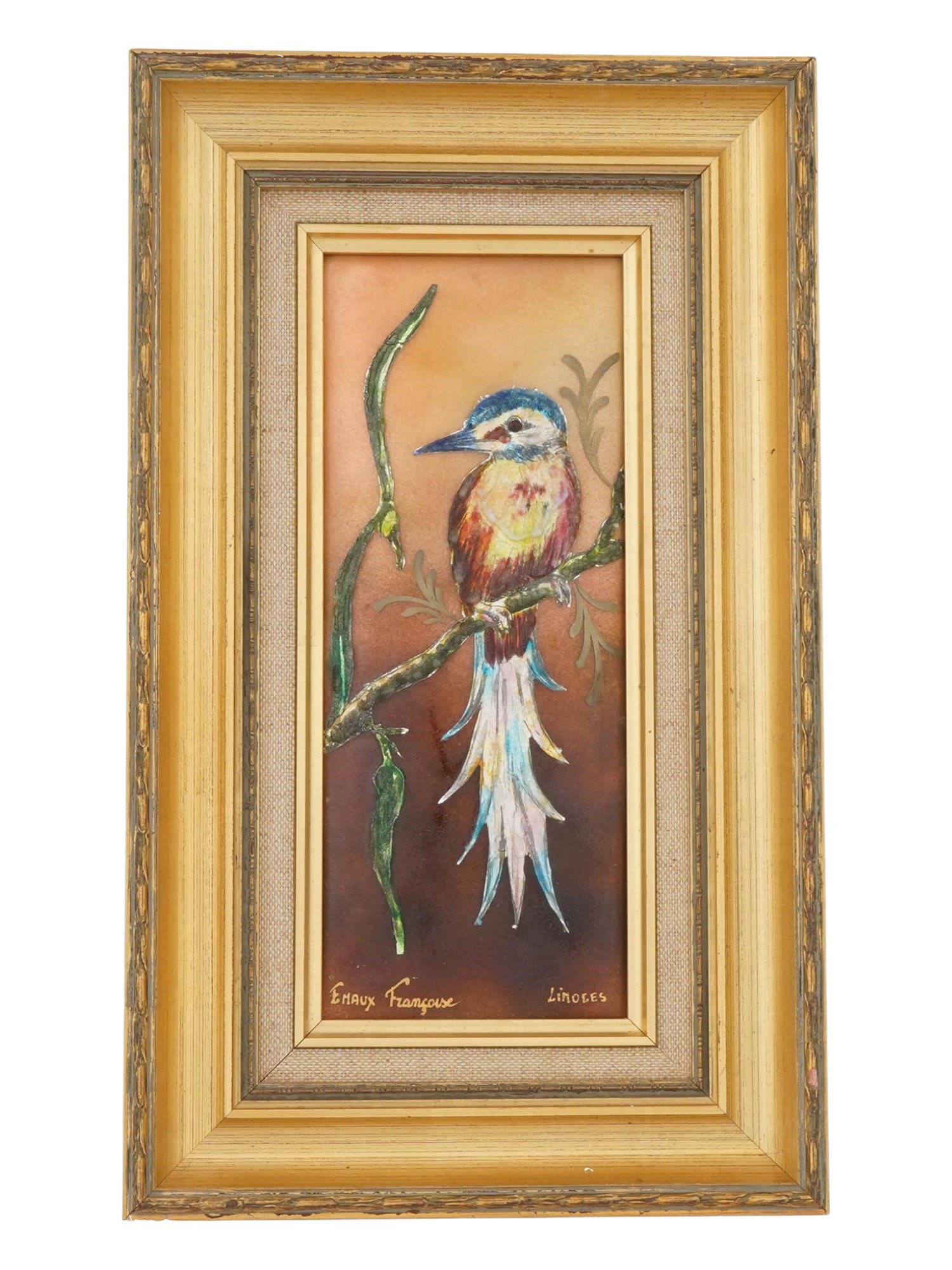 VINTAGE FRENCH LIMOGES ENAMEL PLAQUE EMAUR FRANCOISE (1 of 5)