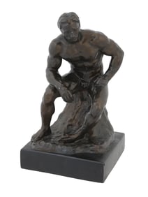 VINTAGE ATHLETE SCULPTURE AFTER AUGUSTE RODIN