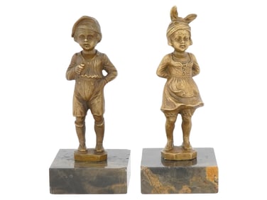 BRONZE SCULPTURES BY JULIUS PAUL SCHMIDT FELLING KIDS