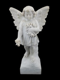 VINTAGE MARBLE SCULPTURE OF AN ANGEL