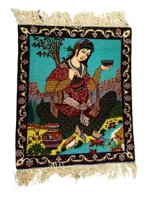 VINTAGE PERSIAN TABRIZ RUG HAND KNOTTED IN WOOL