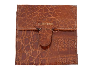 VINTAGE HERMES PARIS BROWN LEATHER TRI FOLD WALLET