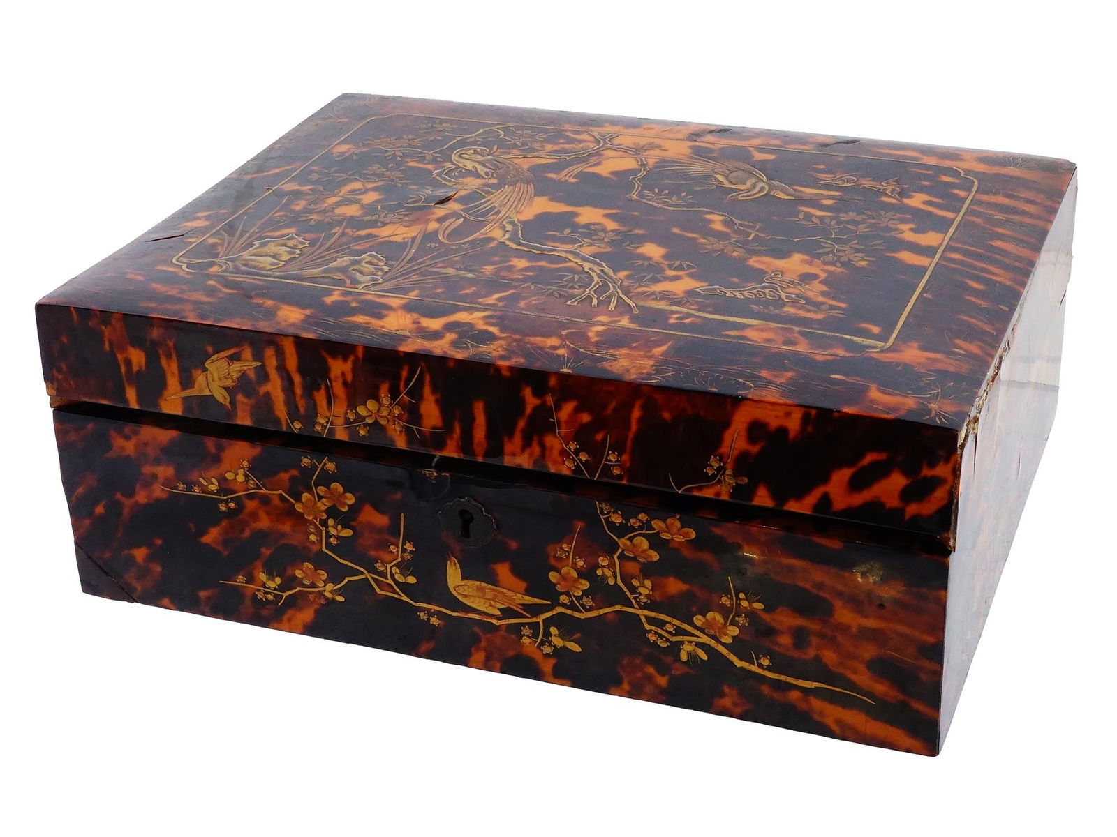 ANTIQUE JAPANESE LACQUERED DESKTOP CABINET BOX (1 of 14)