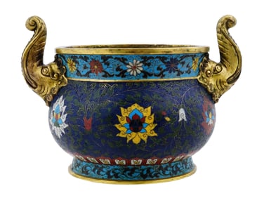 CHINESE MING XUANDE CLOISONNE ENAMEL INCENSE BURNER
