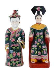 VINTAGE CHINESE EMPRESS FAMILLE ROSE PORCELAIN FIGURES