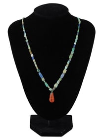 ANCIENT ROMAN GEMSONE BEAD NECKLACE 100 TO 300 AD