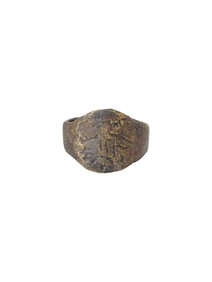 ANCIENT ISLAMIC BRONZE RING W CALLIGRAPHY 600 TO 800 AD
