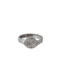 ANCIENT ROMAN SILVER SIGNET RING W DESIGN 100 TO 300 AD