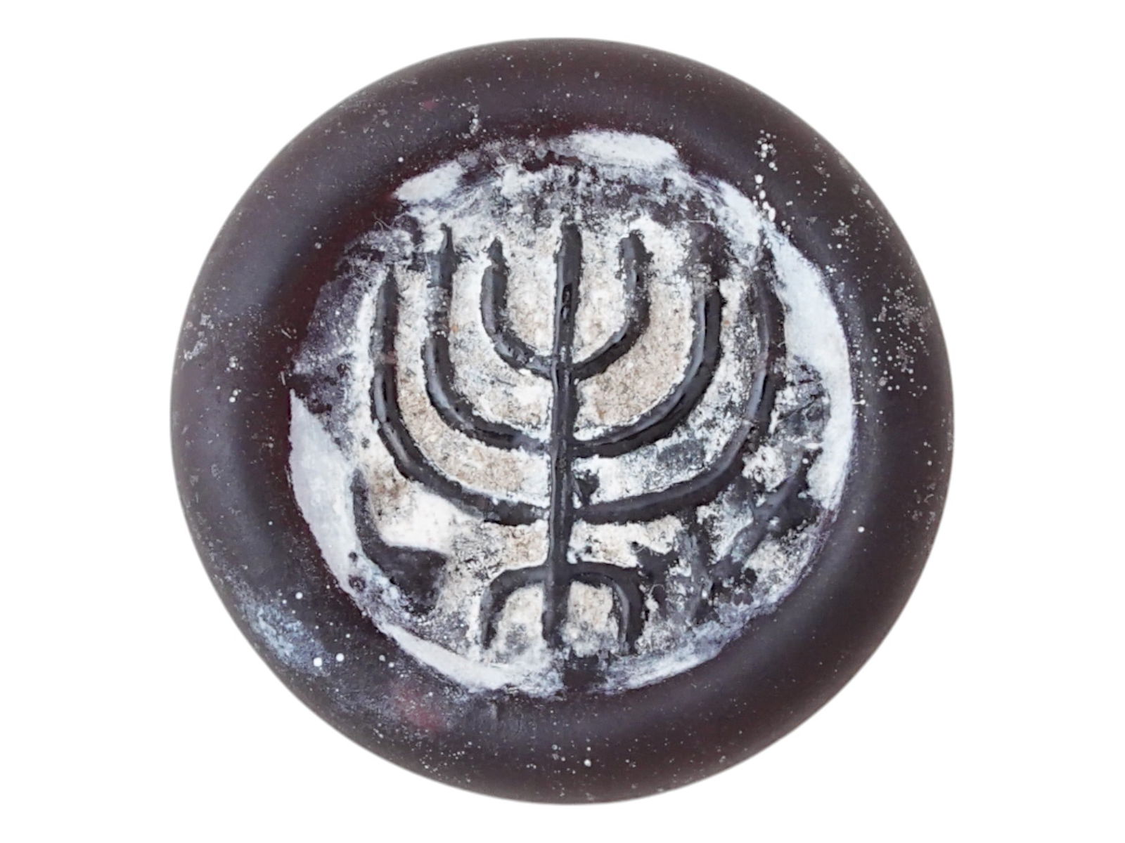 ANCIENT ROMAN BYZANTINE GLASS MENORAH MEDALLION (1 of 3)