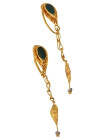 PAIR OF ANCIENT ROMAN GOLD EARRINGS 100 TO 300 AD
