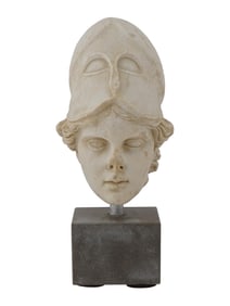 ANCIENT ROMAN MARBLE DUST BUST OF ATHENA