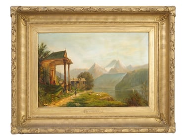 ANTIQUE EUROPEAN LANDSCAPE OIL PAINTING 18TH TO 19TH C