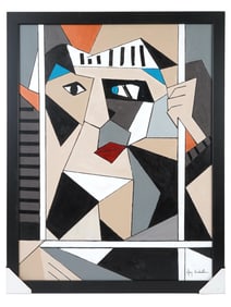 AMERICAN ACRYLIC PAINTING SIGNED ROY LICHTENSTEIN