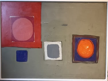 ABSTRACT OIL PAINTING ON CANVAS BY PATRICK HERON