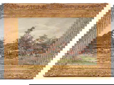 ANTIQUE GERMAN OIL PAINTING BY KARL STUHLMULLER