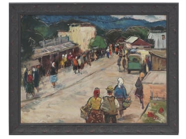 RUSSIAN OIL ON BOARD PAINTING ATTR ANATOLI LEVITIN