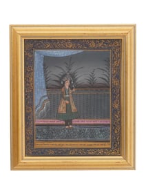 INDIAN EMPRESS NUR JAHAN MINIATURE PORTRAIT PAINTING