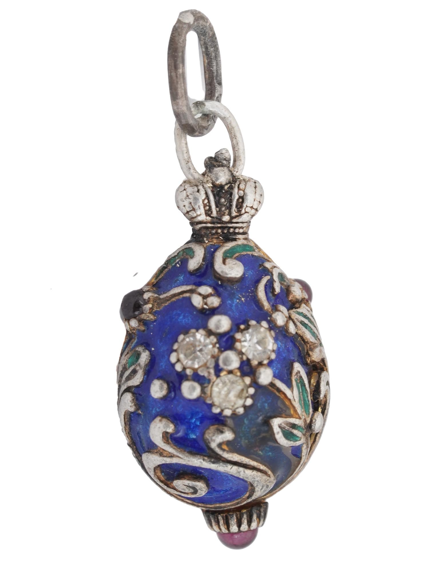 RUSSIAN 88 SILVER AND ENAMEL EASTER EGG PENDANT (1 of 7)