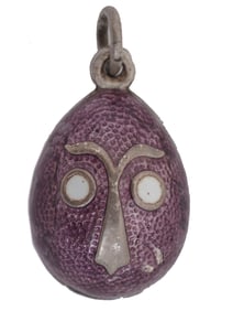 RUSSIAN 88 SILVER AND ENAMEL EASTER EGG PENDANT