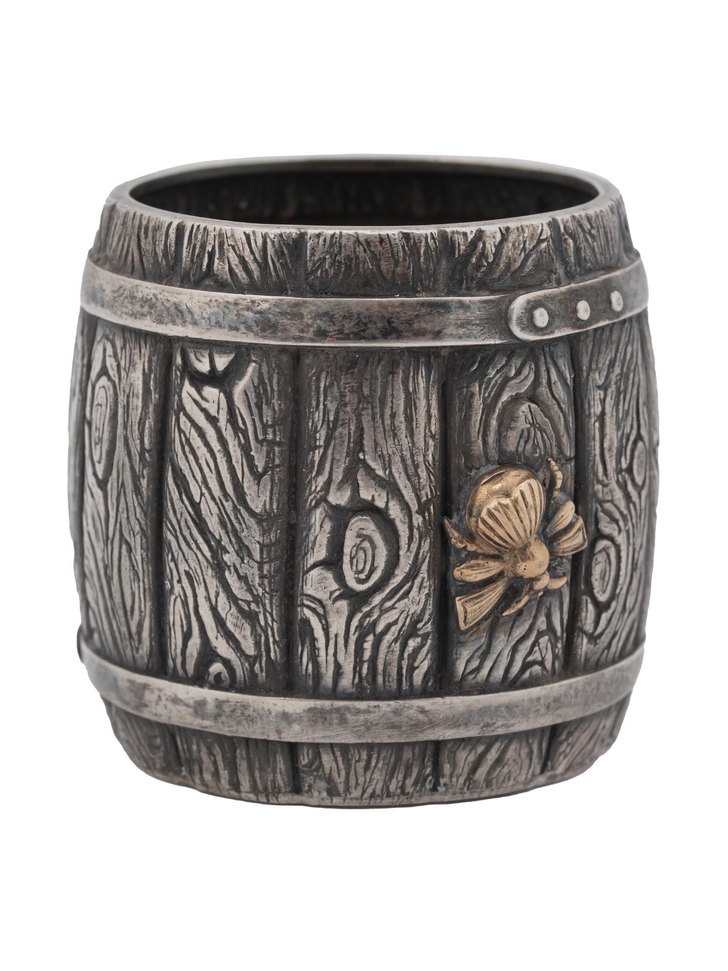 RUSSIAN TROMPE LOEIL SILVER BARREL BEAKER (1 of 7)