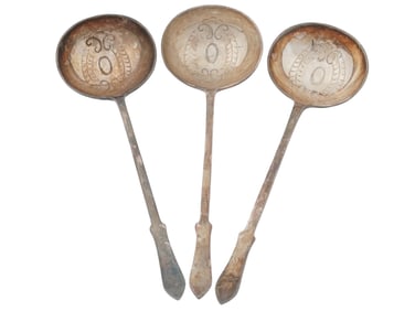 ANTIQUE ENGLISH EPNS NICKEL SILVER SERVING SPOONS