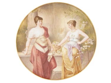 ROYAL VIENNA HAND PAINTED PORCELAIN CHARGER SIGNED