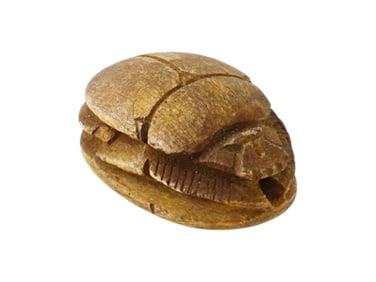 ANCIENT EGYPTIAN PTOLEMAIC LIMESTONE SCARAB AMULET