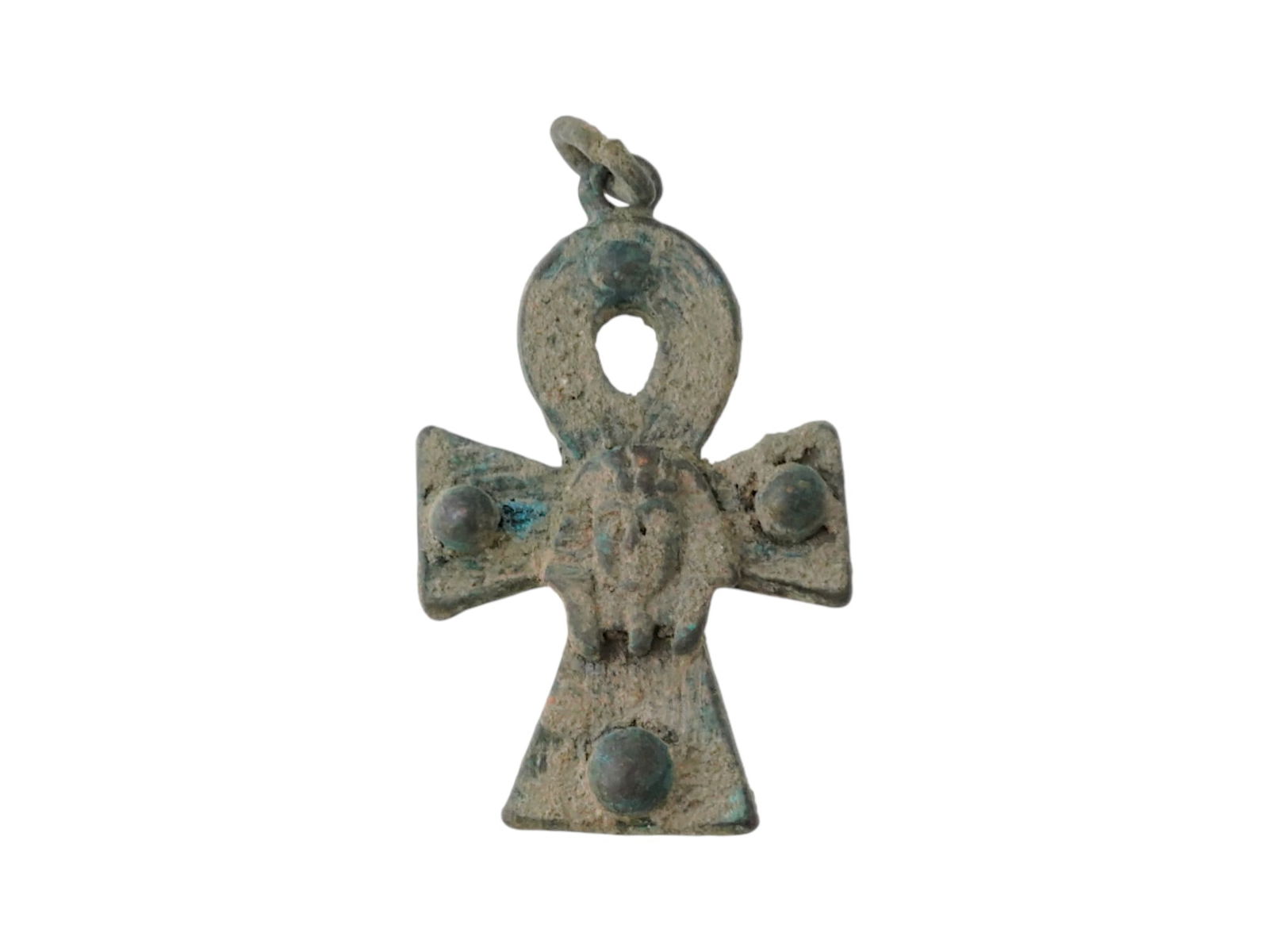 ANCIENT EGYPTIAN BRONZE ANKH PENDANT CA 600 BC (1 of 3)