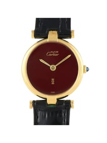 CARTIER MUST DE CARTIER VENDME RED DIAL VERMEIL WATCH