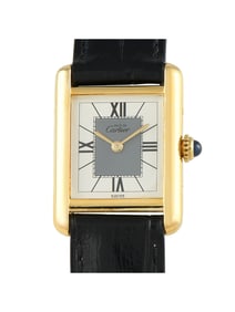 CARTIER MUST DE CARTIER TANK ART DECO DIAL VERMEIL WATCH