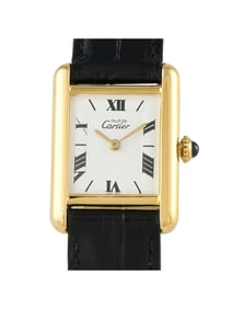 Cartier Must de Cartier Tank Logo Dial Vermeil Quartz Watch