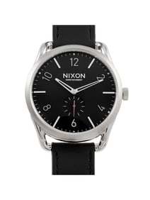 NIXON C45 LEATHER STAINLESS STEEL WATCH
