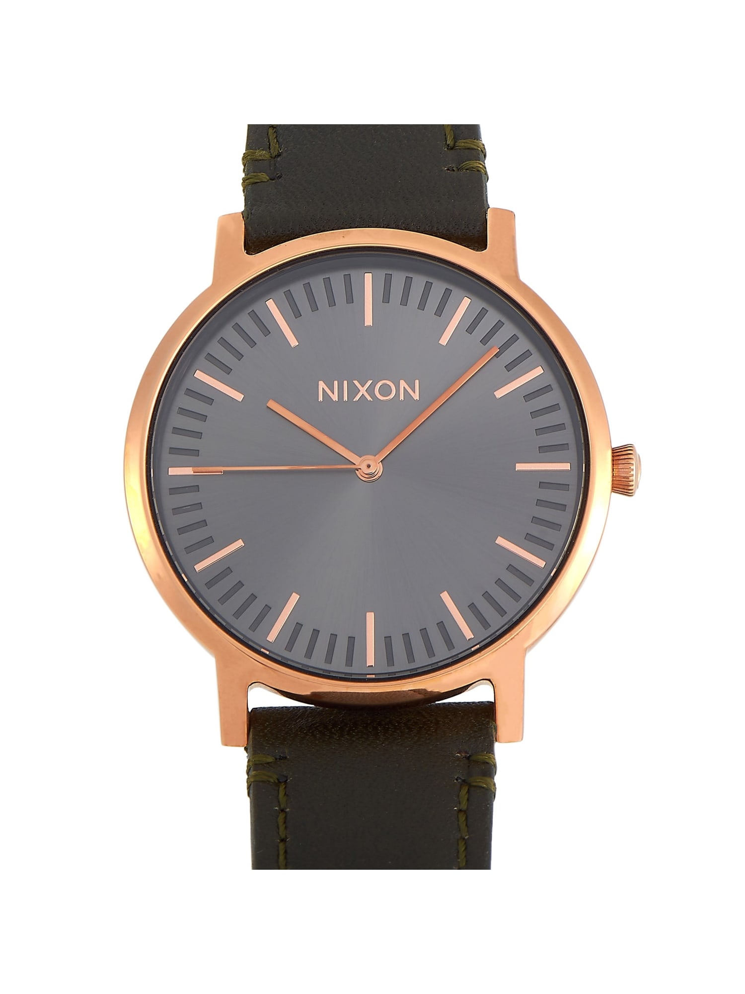 NIXON PORTER GOLD TONED GUNMETAL DIAL WATCH (1 of 3)