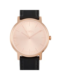 NIXON PORTER LEATHER ALL GOLD\/BLACK 40MM ST. STEEL WATCH
