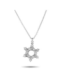 14K Gold 0.40ct Diamond Star of David Necklace