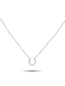 14K Gold 0.30ct Diamond Horseshoe Necklace