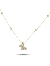 14K Gold 0.75ct Diamond Butterfly Pendant Necklace