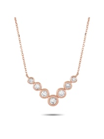 14K Gold 0.50 ct Diamond Pendant Necklace