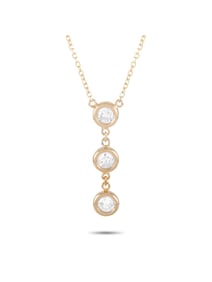 14K Gold 0.38 ct Diamond Pendant Necklace