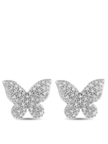 14K Gold 0.16ct Diamond Butterfly Earrings