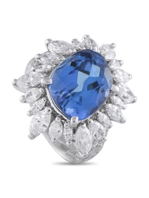 Platinum 2.93ct Diamond and Tanzanite Ring